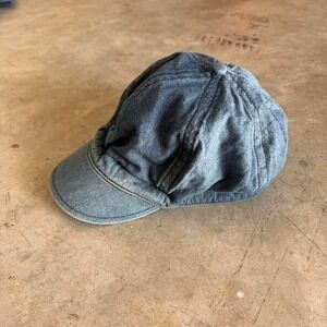 Washed Blue Denim Newsboy Cap - Womens Hat